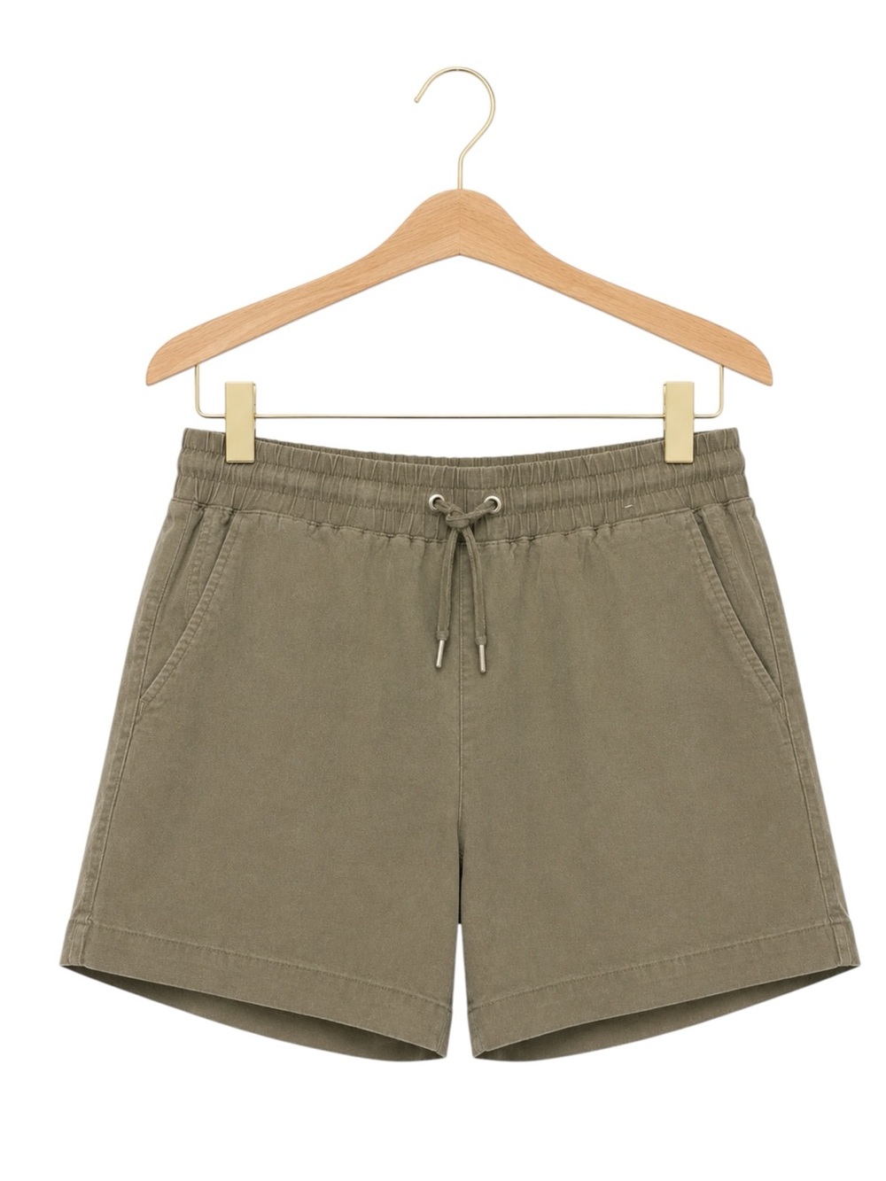 GAP Linen Blend Pull‎ On Shorts Olive Green Medium Coastal Casual Basics Stretch